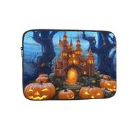 Custodia per laptop portatile con stampa di zucca castello di Halloween borsa per laptop alla moda borsa per laptop durevole valigetta per uomo donna borsa da 15 pollici