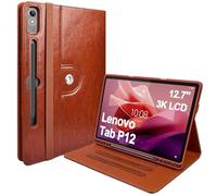 Custodia per Lenovo Tab P12 12,7” 2023 con S Pen Holder, Multi-Angle Viewing Cover antiurto con Clear Transparent Back Shell per Lenovo Tab P12 2023 (TB-370FU/TB-371FC) 12.7 Pollici