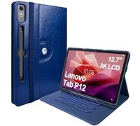 Custodia per Lenovo Tab P12 12,7” 2023 con S Pen Holder, Multi-Angle Viewing Cover antiurto con Clear Transparent Back Shell per Lenovo Tab P12 2023 (TB-370FU/TB-371FC) 12.7 Pollici