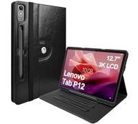 Custodia per Lenovo Tab P12 12,7” 2023 con S Pen Holder, Multi-Angle Viewing Cover antiurto con Clear Transparent Back Shell per Lenovo Tab P12 2023 (TB-370FU/TB-371FC) 12.7 Pollici
