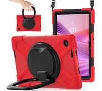 Custodia per Lenovo Tab S10 10.1 TB-311XU/K10C TB-311FU 2025, resistente agli urti, con supporto girevole a 360° e tracolla per mano/spalla. (Rosso)
