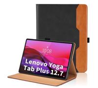 Custodia per Lenovo Yoga Tab Plus 12.7 Pollici 2025 Pelle Case, Multi-Angli Supporto Pieghevole Cover Protettiva con Tasca e Funzione Supporto-Nero