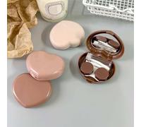 Custodia per lenti a contatto a forma di cuore con pinzetta a specchio | Kit di stoccaggio per lenti a contatto in plastica PP resistente alla compressione 72x58x21mm con chiusura a scatto per