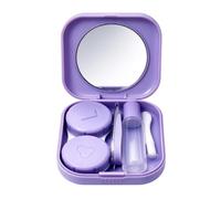 Custodia per Lenti a Contatto Con Specchio Mini Quadrata Antiperdita | kit con pinza applicatore e rimozione Per Tragitto Palestra Casa e Ufficio Weekend Viaggio Scuola All'Aperto Mattino Viola