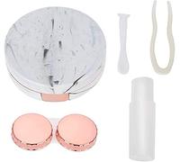Custodia per Lenti a Contatto, Custodia per Lenti ammollo Contenitore per Kit per la Cura degli Occhi con Motivo in Marmo Riutilizzabile (Rosa) Convenient Handled