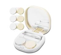 Custodia per lenti a contatto, custodia portatile con applicatore per lenti a contatto e 3 custodie extra per ammollo per la cura quotidiana della vista e uso esterno, formato da viaggio (beige)