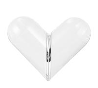 Custodia per Lenti a Cuore, Bianca, in Plastica, Rotante | Chiusura Anello, per Soluzione e Lenti, Uso in Ufficio o Armadio, Ordine Pulito