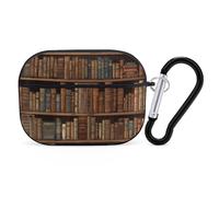 Custodia per libreria AirPod Pro, custodia rigida antigraffio in policarbonato con portachiavi, accessorio per AirPod Pro 2a/1a custodia, per donne e uomini, stile nero