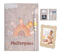 Custodia per libretto di maternità in feltro con cornice in legno, custodia protettiva per passaporto di gravidanza, regalo per future mamme