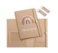 Custodia per Libretto Sanitario in Feltro, Cartella Gravidanza Portadocumenti, Custodia per Passaporto Materno con 2 Portachiavi, Regalo per Future Mamme e Neonati, per Passaporto di Vaccinazione