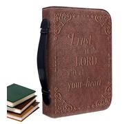 Custodia per libri biblici, biblici, in pelle PU con maniglia, borsa portatile per libri, borsa per la chiesa con manico per lo studio della Bibbia