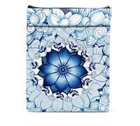 Custodia per libri biblici con motivo floreale blu, con cerniera e tasca frontale, in tela, 29 x 21 cm, idea regalo per lettori, bibliotecarie, donne e insegnanti