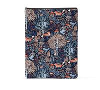 Custodia per libri con cerniera, protegge libri rigidi e paperback, lavabile, con stampa di volpi e bosco, idea regalo per amante dei libri, insegnante, studente e compleanno
