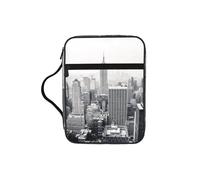 Custodia per libri con stampa biblica New York in bianco e nero, per donne e ragazze, con manico, adatta per bibbia di dimensioni standard