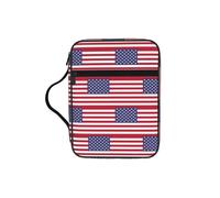 Custodia per libri con stampa della bandiera americana, custodia per libri con manico resistente, borsa protettiva per chiesa della Bibbia, per uomini e donne