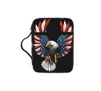 Custodia per libri con stampa della bandiera dell'aquila americana, custodia per libro con manico resistente, borsa protettiva per chiesa della Bibbia, per uomini e donne
