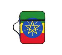 Custodia per libri con stampa della bandiera dell'Etiopia, custodia per libri con manico resistente, borsa protettiva per chiesa della Bibbia, per uomini e donne