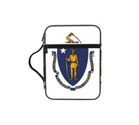 Custodia per libri con stampa della bandiera dello stato del Massachusetts, custodia per libri con manico resistente, borsa protettiva per chiesa della Bibbia, per uomini e donne