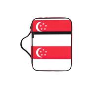Custodia per libri con stampa della bandiera di Singapore, custodia per libri con manico resistente, borsa protettiva per chiesa della Bibbia, per uomini e donne