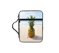 Custodia per libri con stampa di ananas dal mare, per donne e ragazze, con manico, adatta per bibbia di dimensioni standard