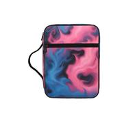 Custodia per libri con stampa di fuoco blu e rosa, custodia per libri con manico resistente, borsa protettiva per la chiesa della Bibbia, per uomini e donne