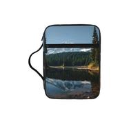 Custodia per libri con stampa di lago riflettente, custodia per bibbia per donne e ragazze, con manico, adatta per Bibbia di dimensioni standard