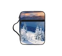 Custodia per libri con stampa di montagne invernali, custodia per libri con manico resistente, borsa protettiva per chiesa per uomini e donne