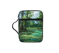 Custodia per libri con stampa di paesaggi paludi, per donne e ragazze, con manico, adatta per Bibbia di dimensioni standard