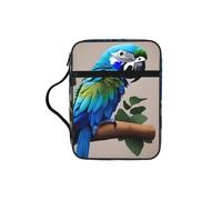 Custodia per libri con stampa di pappagallo blu che abbraccia 1, custodia per libro con manico resistente, borsa protettiva per chiesa della Bibbia, per uomini e donne