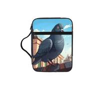 Custodia per libri con stampa di piccioni in stile cartone animato, custodia per libro con manico resistente, borsa protettiva per chiesa della Bibbia, per uomini e donne