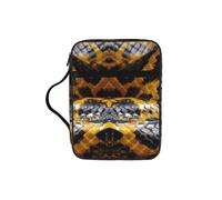 Custodia per libri con stampa di serpente giallo, custodia per libri con manico resistente, borsa protettiva per chiesa della Bibbia, per uomini e donne