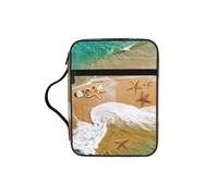 Custodia per libri con stampa di stelle marine e surf spiaggia, custodia per libri con manico resistente, borsa protettiva per chiesa per uomini e donne