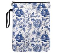 Custodia per libri in porcellana blu e bianca con stampa vintage per amanti dei libri, per donne, nonne, lettori, bibliotecarie, con cerniera e maniglia della tasca frontale, impermeabile, per libri