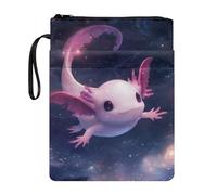 Custodia per libro con cerniera Galaxy Space Axolotl Protezione per libri cartacei stampata Custodia protettiva con tasca frontale