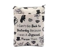 Custodia per libro con citazione del film Alice Alice Merchandise Book Cover Wonderland Theme Gift Mad Hatter Tea Party Gift Alice Fairytale Book Pouch For Fandom (Yesterday BM)