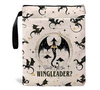 Custodia per libro ispirata a Fourth Wings, con cerniera, per gli amanti dei libri, custodia per Kindle, regalo per donne, insegnanti, bibliotecarie, topi di biblioteca (bianco, A, L)