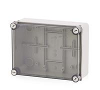 Custodia per l'installazione a montaggio superficiale, scatola di giunzione Custodia in plastica | 190x140x70mm | IP65 | Coperchio trasparente Scatola di distribuzione Custodia vuota Custodia industriale, scatola di giunzione, armadio elettrico