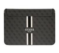 Custodia per MacBook da 14" Guess 4G con stampa a righe, colore nero.