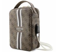 Custodia per MacBook Guess 4G con stampa a righe, colore marrone.