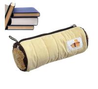 Custodia per matite fumetti per studenti - carpelli belle e multicolori, organizzatore portatile per penne e accessori, design compatto e resistente, ideale per ragazze e ragazze, giallo, vedi