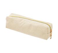 Custodia per matite, portatile e leggera, 20 x 5,5 x 5 cm, custodia estetica per matite, tasca con cerniera, chiusura lampo sicura, per penne, gomme, righello, carte, ragazze, multicolore, cream