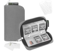 Custodia per Memory Card - Compatibile con SDHC e Memory Card SD - 8 Pagine e 22 Slot - Panno per pulire in microfibra ECO-FUSED incluso