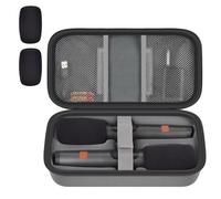Custodia per microfono senza fili per JBL PartyBox & due microfoni System, antiurto karaoke microfoni da viaggio con coperchio in schiuma per microfono, contiene 2 microfoni, adattatore, caricatore