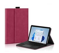 Custodia Per Microsoft Surface Pro 7 Plus/Pro 7/Pro 6/Pro 5/Pro 4 12.3 Pollici, Custodia Lavoro Sottile Multi Angolo Con Portapenne, Compatibile Con Cover Con Tasti (Tastiera Non Inclusa),Rosso