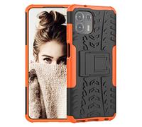 Custodia per Motorola Edge 20 Lite Posteriore Case Silicone Misto Doppio Strato Resistente Armor Copertura Bumper TPU Morbido Antiurto Bumper Case Protettiva Staffa Cover per Moto Edge 20 Lite-Arancia