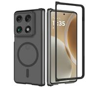 Custodia per Motorola Razr Fold 5G, anello magnetico, acrilico TPU (nero) | Retro in acrilico da 2,0 mm, superficie skin touch, design sottile, protezione dagli urti, ritagli precisi