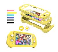 Custodia per Nintendo Switch Lite，Cover Switch Lite Case Protettiva in Silicone Resistente Antigraffio con Schermo PC Integrato + 2 Cuscinetti Per il Pollice, Giallo