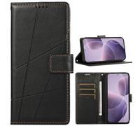 Custodia per Nokia C12 Pro, Supporto Stand, Slot per scheda, cover con motivi a linee compatibile con Nokia C12 Pro-Nero