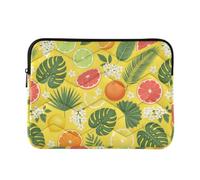 Custodia per notebook con stampa con foglie tropicali e finitura trapuntata | Elegante custodia per laptop con fodera morbida al tatto e un controllo di misura per tutto il dispositivo