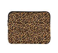 Custodia per notebook con stampa leopardata nera marrone | Custodia sottile per computer portatile per impiegati durante i viaggi aerei, taglia M